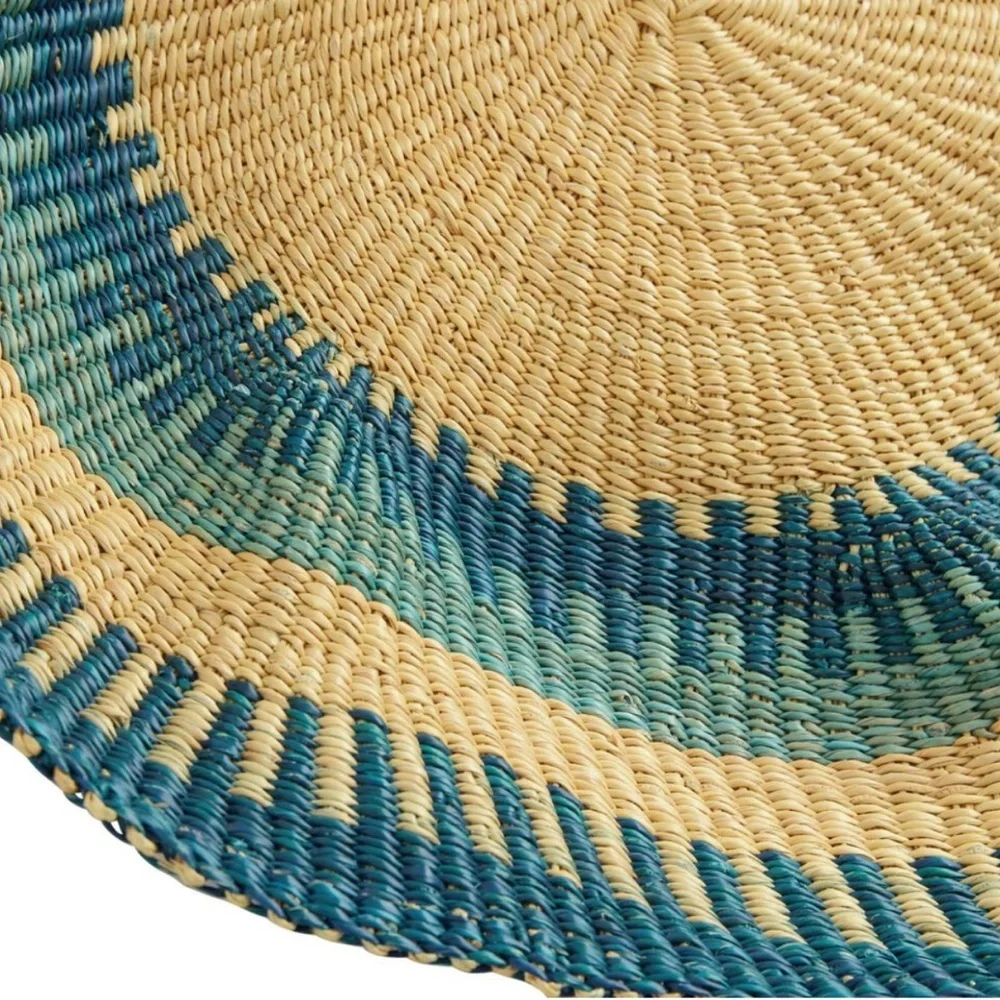 ALL ACROSS AFRICA BLUE WAVY WOVEN DISC WALL DECOR WORLD MARKET